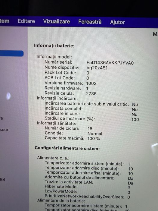 MacBook Air 13 M1 256GB 8GB RAM Ca Nou 100% Baterie