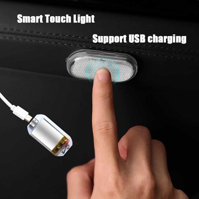 Lampa LED RGB interior masina iluminare ambientala USB magnetica 6 LED