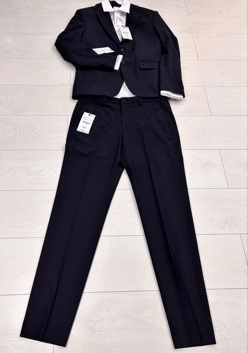 Costum barbati elegant nunta botez pantaloni si sacou evenimente