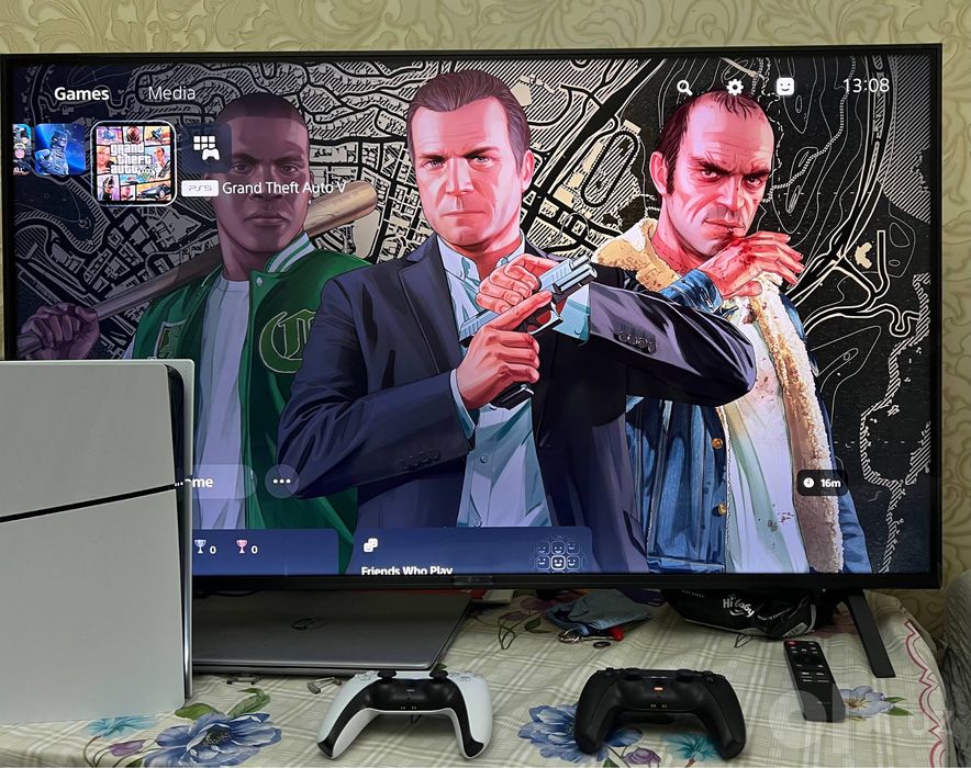 PS5 Slim 1TB Digital + 2 DualSense + 16 игр | Идеальное состояние