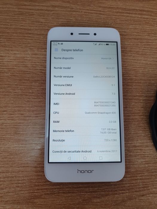 Telefon Honor 6A 4G necodat Android 7 2 Gb RAM 16Gb dual sim necodat