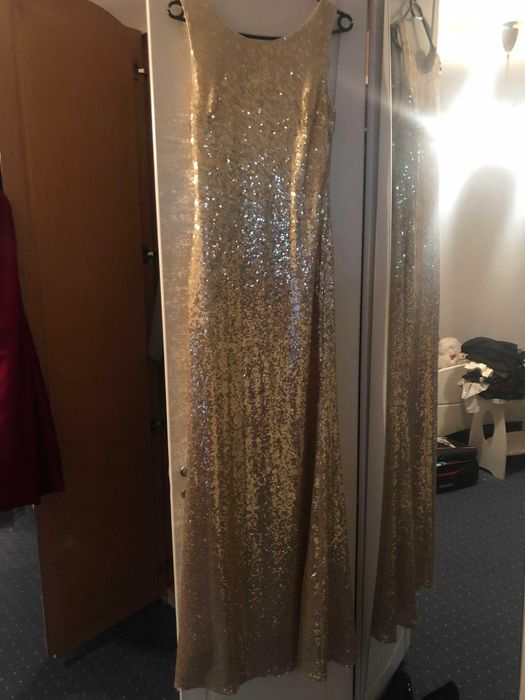 Rochie sirena paiete aurie noua - M - 300 Ron