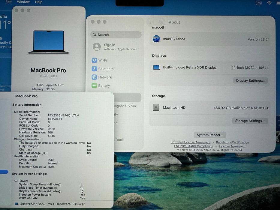 14 Apple MacBook Pro 2021 M1 Pro Space Greу 32GB RAM/512GB SSD/Бат 14ч