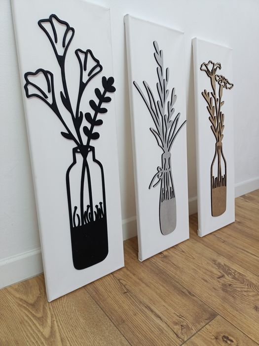 Set 3 tablouri flori