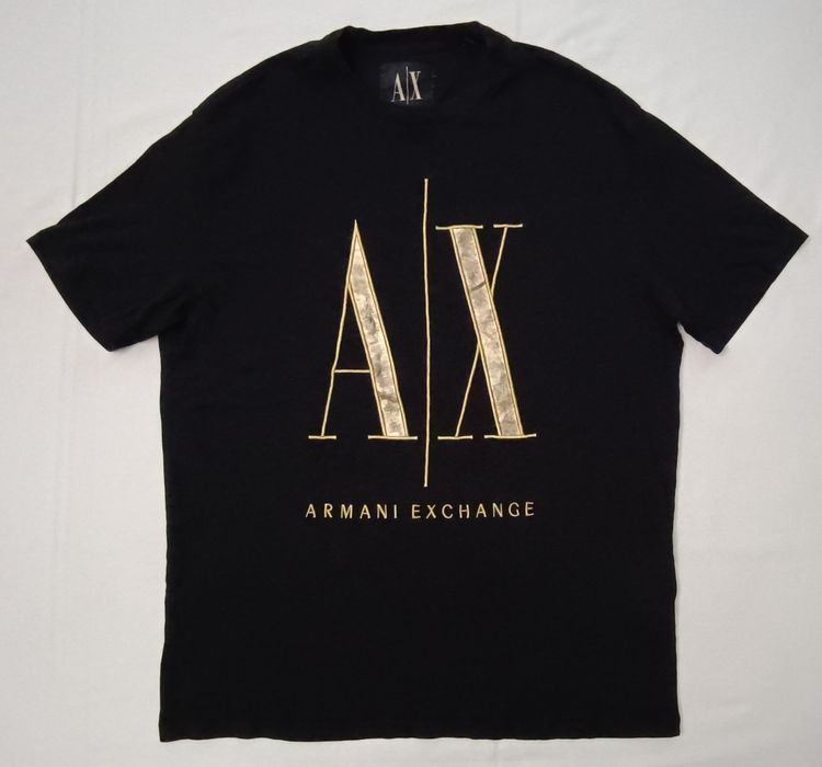 Armani Exchange Shirt оригинална тениска L Армани памучна черна фланелка