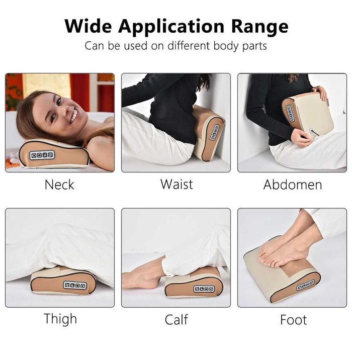 Универсальная подушка-массажер шиатсу 3 режимный