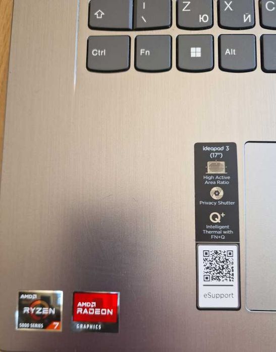 Лаптоп Lenovo IdeaPad 3 17ALC6, AMD Ryzen 7 5700U,32 GB RAM, 512GB M.2