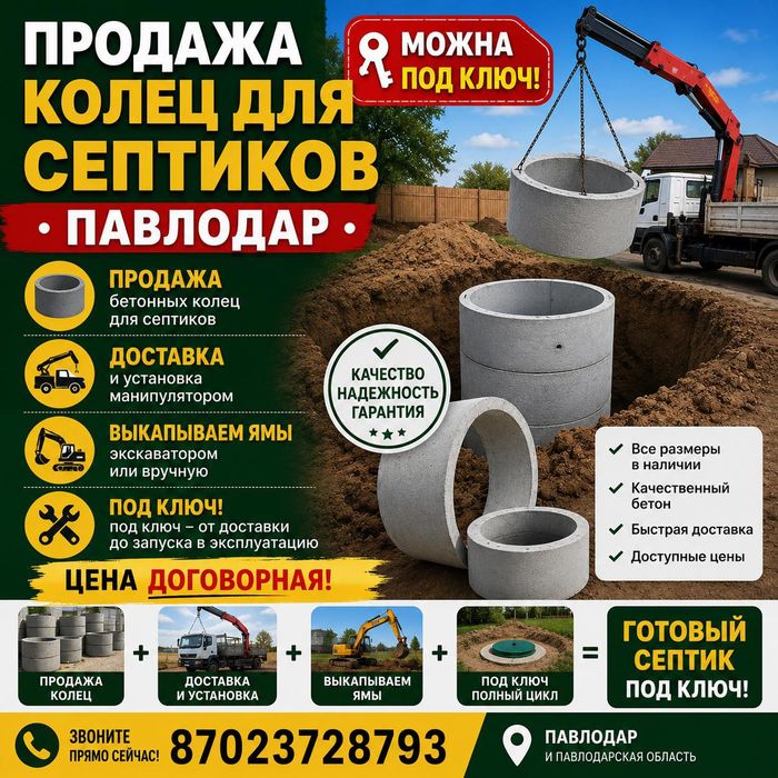 Продажа Кольца для  септик и  под ключ
