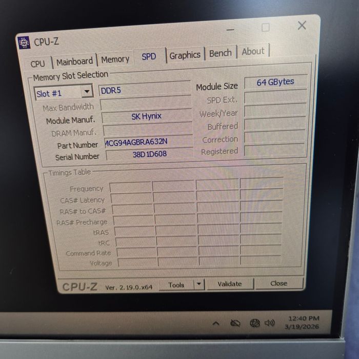 1 x 64GB DDR5-5600 Registered ECC Hynix