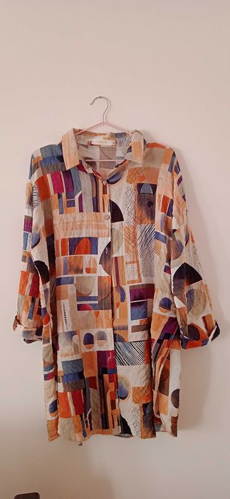Блузка рубашка геометрический абстрактный рисунок