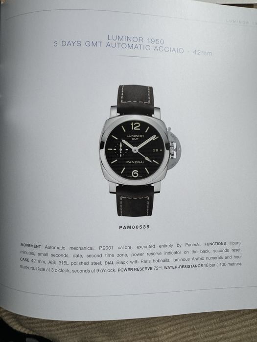 Panerai PAM00535 3 days GMT 42mm