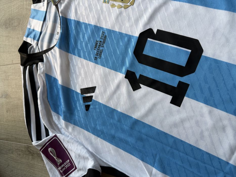 Tricou de fotbal Argentina Leo Messi 10 marime M Finala Vs Franta World cup 2022 Adidas