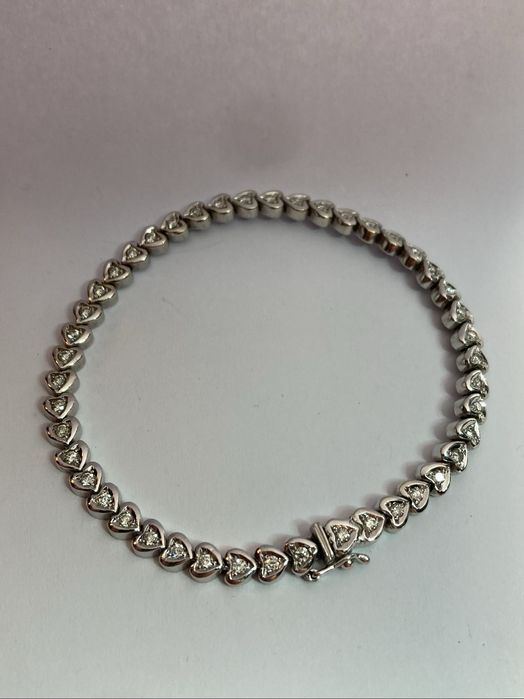 Bratara aur alb cu diamante 1.01ct