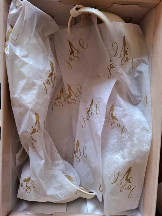 Pantofi mireasa cu toc jos, Jasel, model Lilia, nr 39