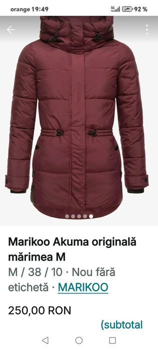 Geacă Marikoo Akuma originală, mărimea 38