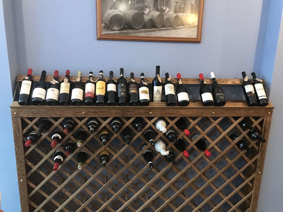 Стелаж за вино, дъб, ръчна изработка.