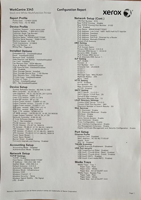 Xerox WorkCentre 3345 Multifuncțională Laser Monocrom