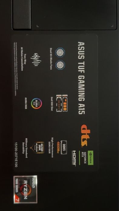 Laptop Gaming ASUS TUF A15, Ryzen 7 5700X, Windows 11 Pro ca nou
