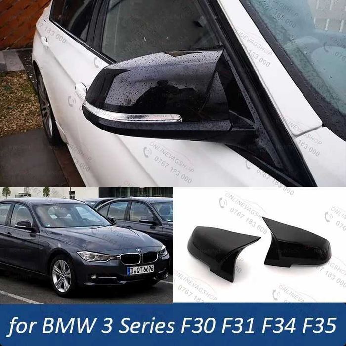 Capace oglinda negru lucios BMW F20,F22,F30,F34,F32,E84 Batman M Style