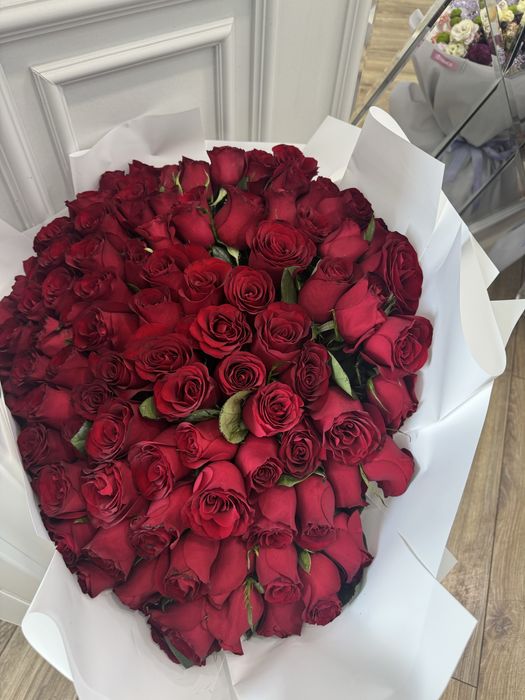 Букет 101 Роза свежая