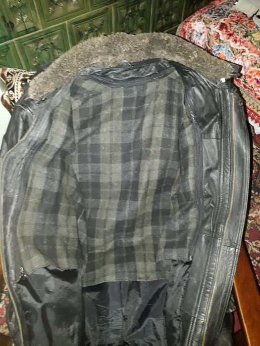 Haină lungă din piele