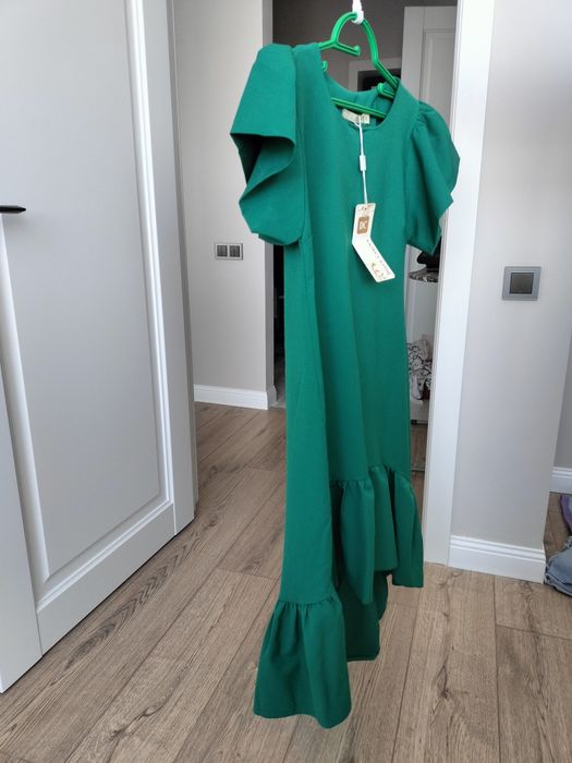 Платье вечернее розовое и зелёное