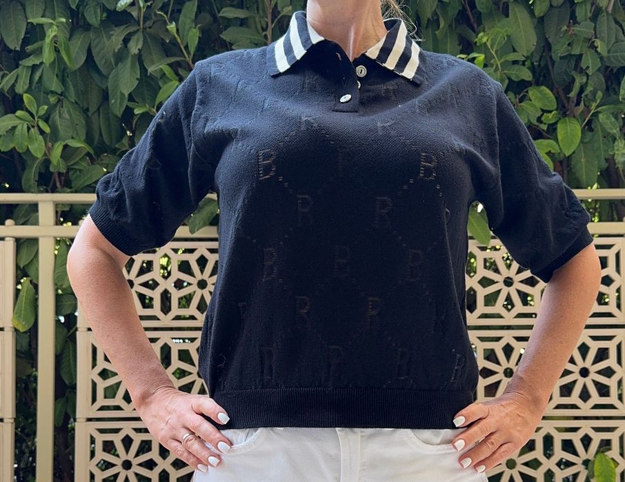 Тениска с яка поло риза блуза Италия Barbara Alvisi S/M (Zara, guess)