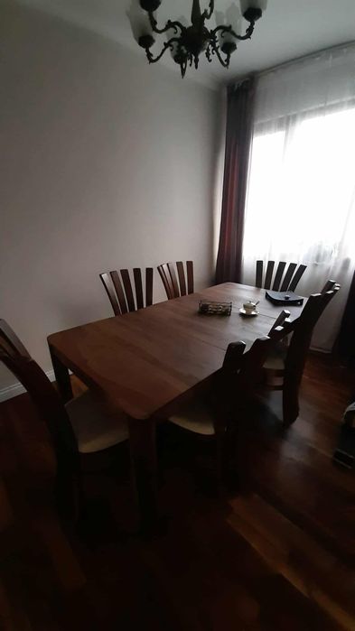 Трапезна маса, 180x90x77 cм, шишамово дърво масив