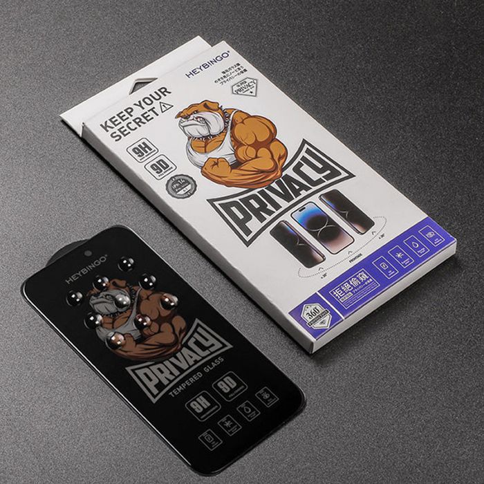 Folie Privacy iPhone 13 PRO HEYBINGO, din Sticla Securizata Duritate 9H, Nu Lasa Amprente