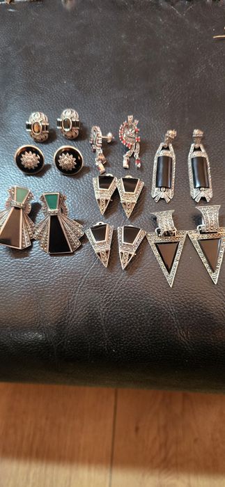 Cercei din argint cu onix