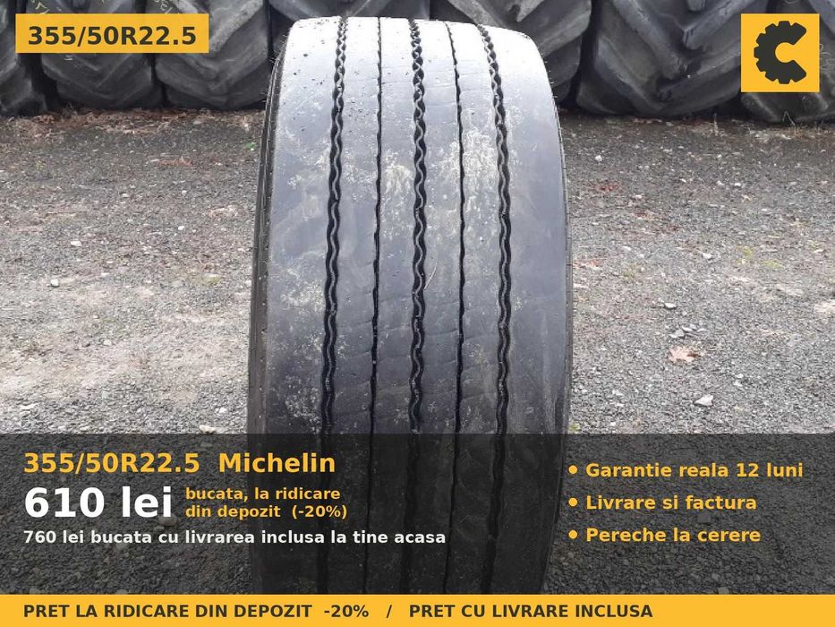Anvelope Cauciucuri 355/50R22.5 355/50 R22.5 355/50-22.5 355 50 R22.5 35550225 355/50R22 Michelin Camion Remorca Cap Tractor SH Second Hand OFERTA