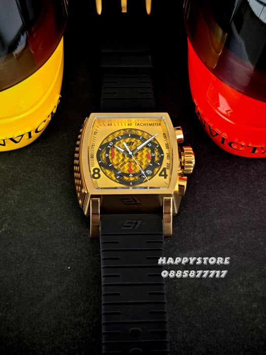 INVICTA S1 Rally Concentric gold black 48 mm, Инвикта нов мъжки часовник