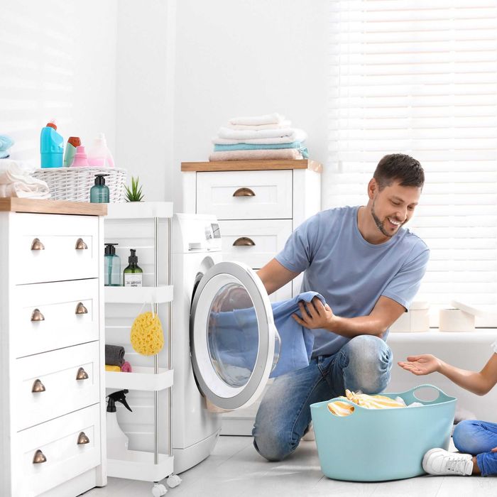 Organizator mobil cu roti pentru bucatarie baie 4 rafturi 85x38x13 cm