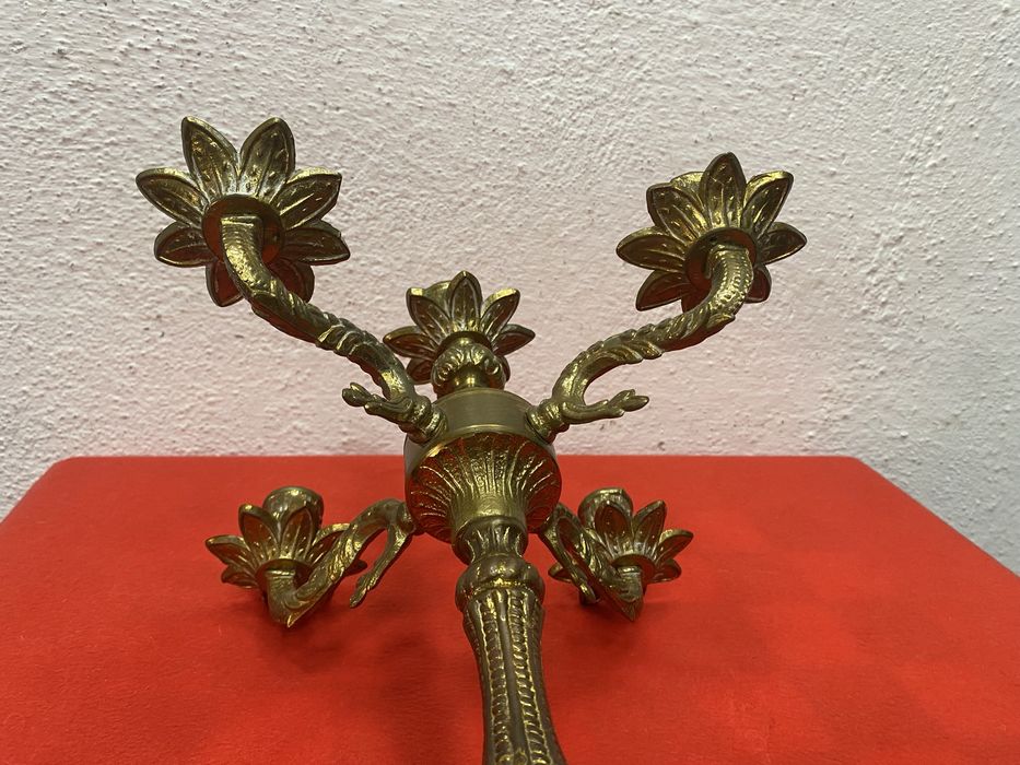 Стар бароков свещник от месинг