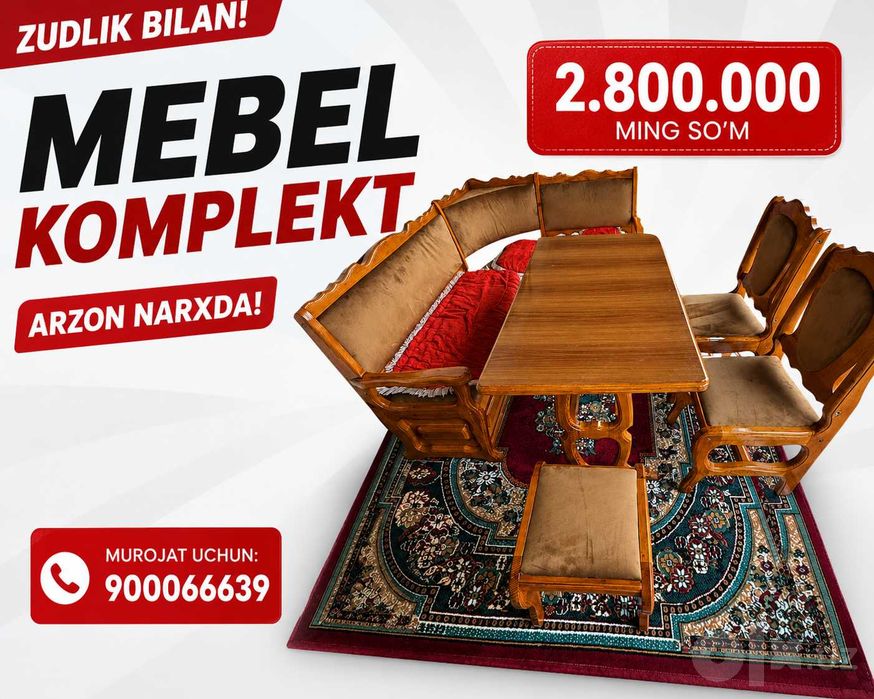 Mebel komplekt - zudlik bilan ARZON narx ga berib yuboriladi