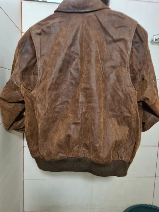 Geaca din piele model militar marimea L