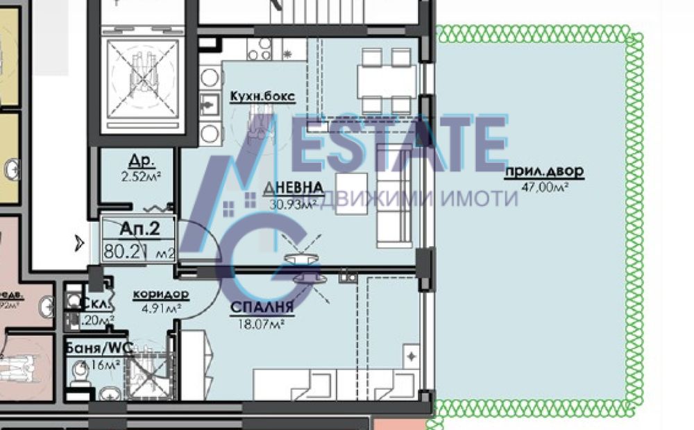Двустаен Апартамент В Кв.Азимут, Гр. Бургас