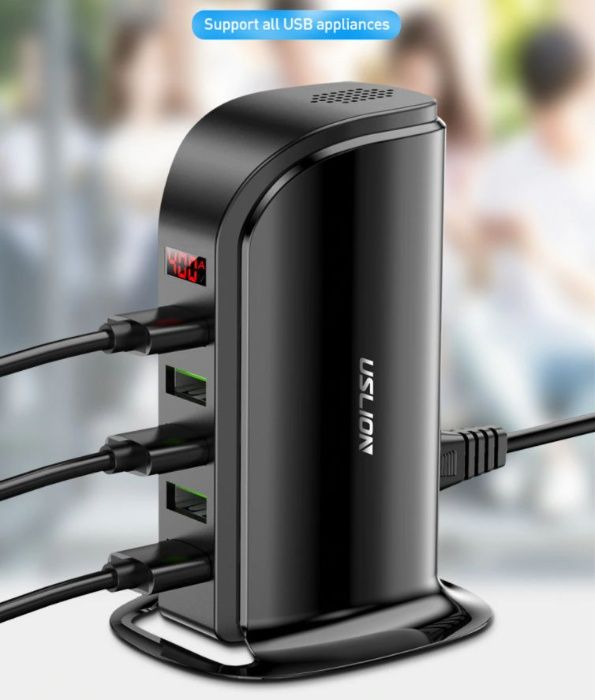 новая Мощная зарядка на 5 USB с индикацией тока заряда и напряжения