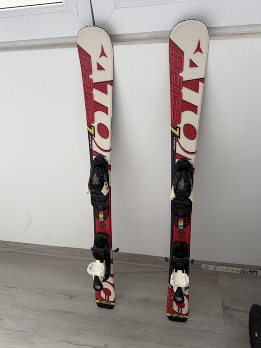 Vand schiuri (ski) copii Atomic 100 cm + clapari Salomon marimea 22