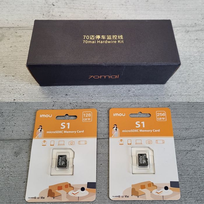 Camera de bord 70mai S410 + kit supraveghere parcare + card 128/256GB