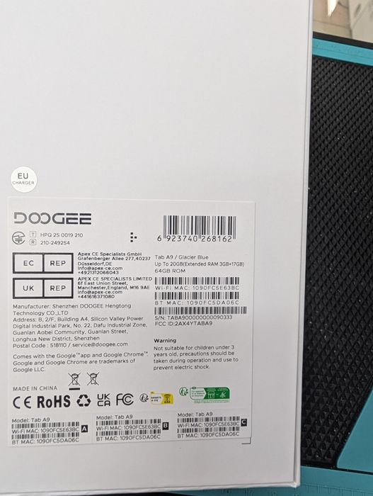 Doogee Tab A9, 3/64 GB, Sigilata, Garanție