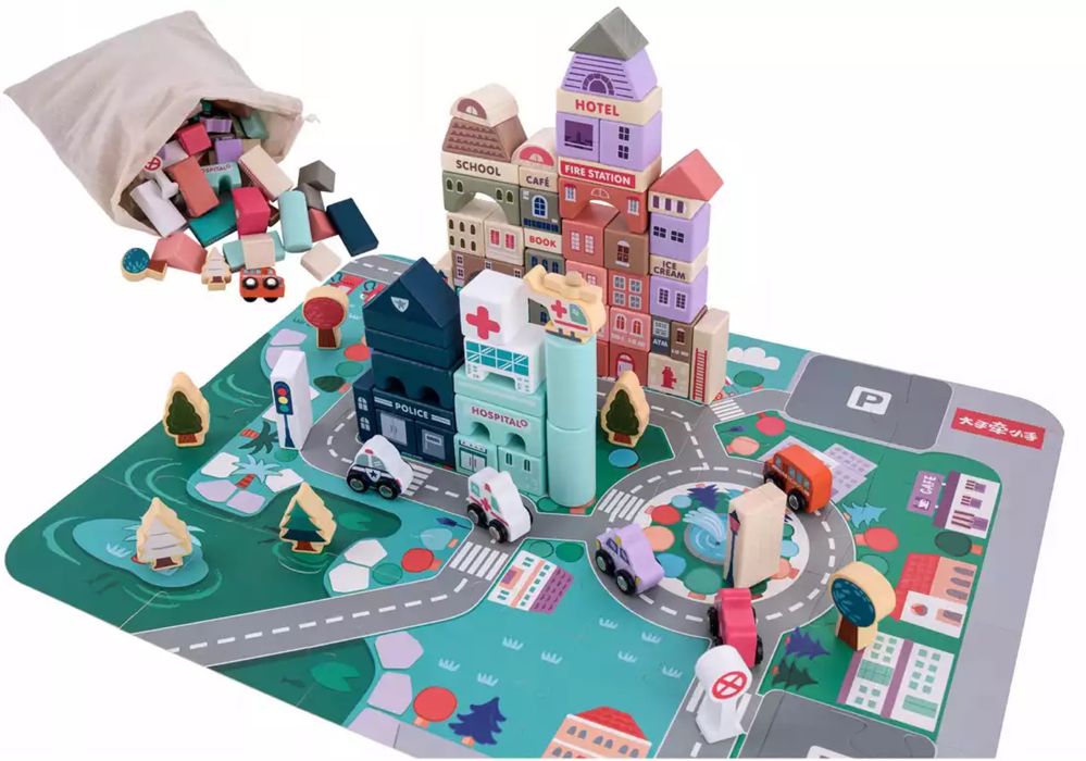 Конструктор  город деревянный