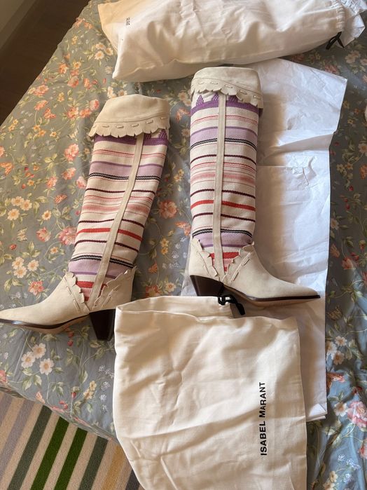 Ботуш кожа и плат ISABEL MARANT