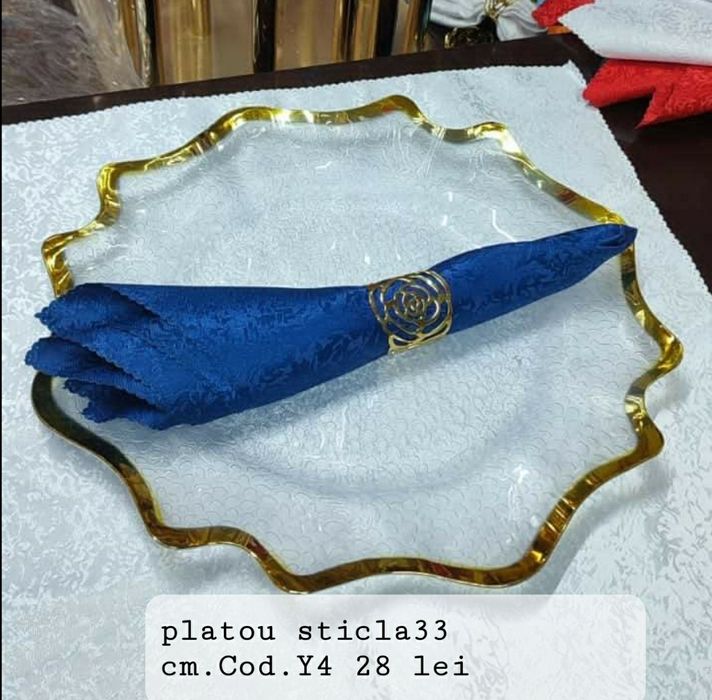 Firma vinde minim 100 buc.platouri suport decor - sticla 33 cm