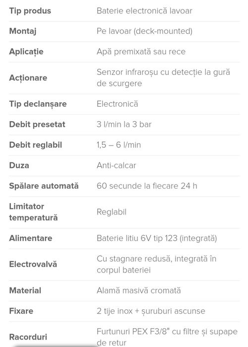 Baterie Baie  Electronica Lavoar Delabie Tempomatic 4