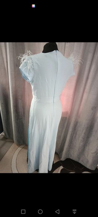 Rochie blue cu pene