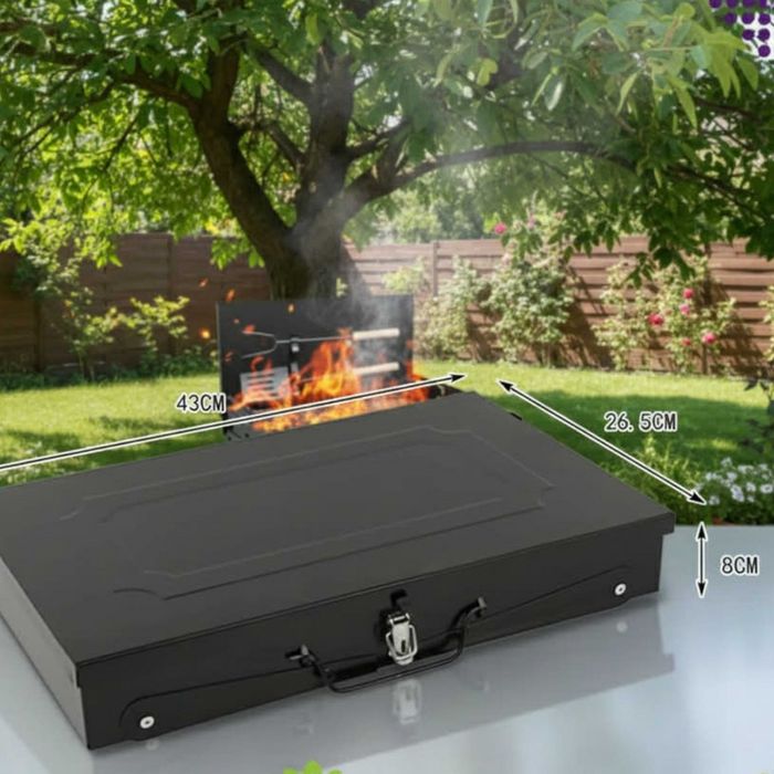 Преносима сгъваема градинска скара, 44x27x37 см, за къмпинг