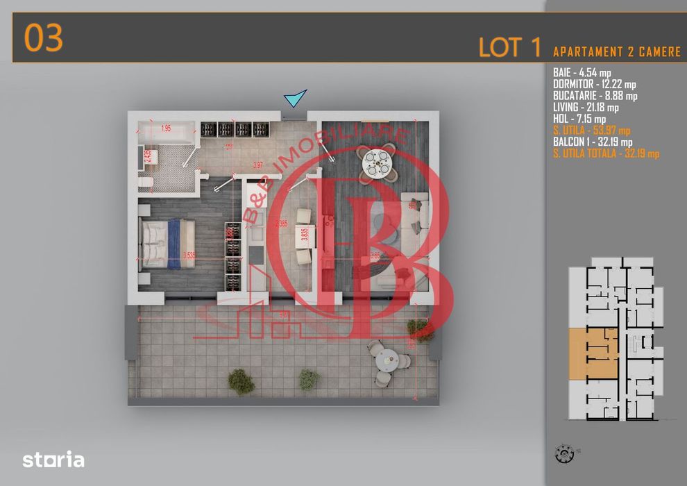 Apartament 2 camere cu terasa-Titan Pallady Metrou Teclu - View 2