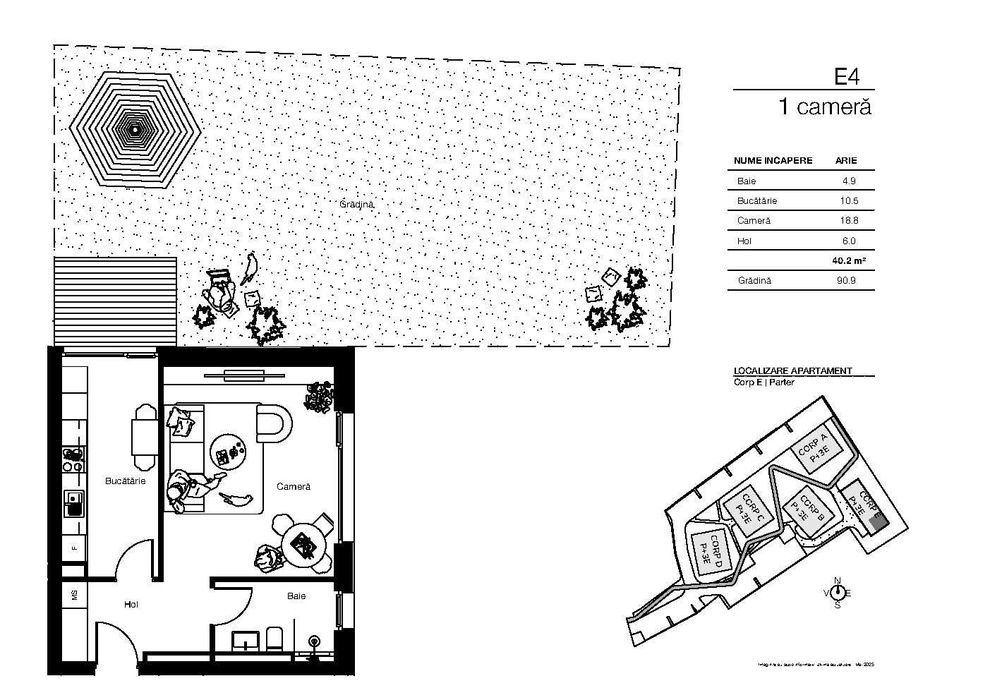 Apartament 1 camera, cu gradină de 90 mp, Timisoara