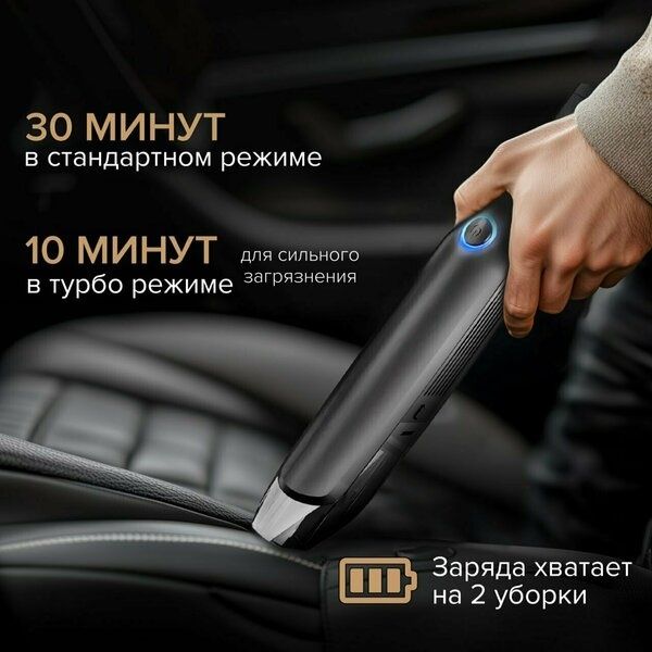 Автомобильный беспроводной пылесос Carowell 13500 Pa с турбо режимом д